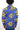 African Print Mens Shirt Button-Up Royal Geometric Floral Print - Africas Closet