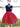 African Print Midi Flare Skirt-Red/Blue/Gold Geometric Print - Africas Closet