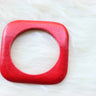 African Square Edged Wooden Bangles - Red Painted - Africas Closet