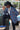 African Print Mens Blazer Jacket - Blue/White & Brown Circle(Concentric) Print - Africas Closet