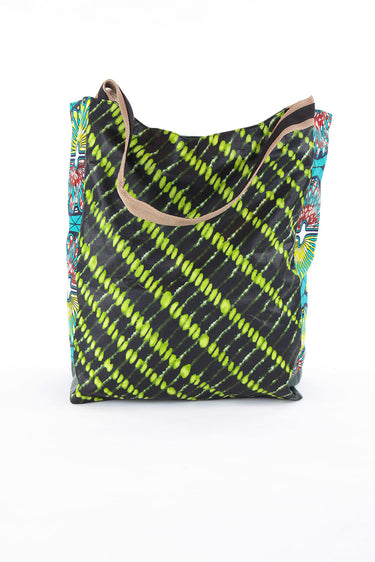 African Print shopper bag-Green Batik Print - Africas Closet