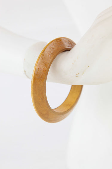 African Wooden Bangle-Golden Brown Medium - Africas Closet