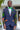 African Print Blazer Jacket - Navy Blue/Blue/Green Floral Print - Africas Closet