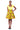 African A-line Midi Flare Skirt - Red with Yellow Concentric Print - Africas Closet