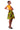 African A-line Midi Flare Skirt -Lime Green and Orange Dice Print - Africas Closet