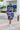African Print/Ankara/Kitenge High-Low Oversized Shirt with Drop Sleeves and Pockets - White/Blue and Orange Swirl Print