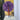 Ankara/African Print/Kitenge Fan-Purple /White/Black