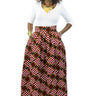 African Print Maxi - Dice Print Red, Black and White - Africas Closet
