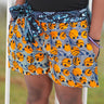 African Print/Kitenge  Beach Shorts-Duo Prints( Blue/Orange Floral Print) - Africas Closet