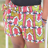 African Print/Kitenge  Beach Shorts-Duo Print(Red/Brown Geometric Print) - Africas Closet