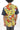 African Print Mens Shirt-Yellow and Orange Waves Print - Africas Closet