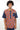 African Print Mens Shirt-Red/Navy Blue Geometric Print - Africas Closet