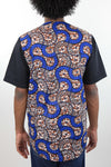 African Print Mens Shirt T-Shirt Geometric Seashell - Africas Closet
