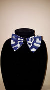 African Clip On Bow Tie-Blue Tribal Print - Africas Closet