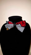 African Clip On Bow Tie-Red/Grey - Africas Closet