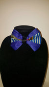 African-Print Clip-On Bow Tie - Royal Blue - Africas Closet