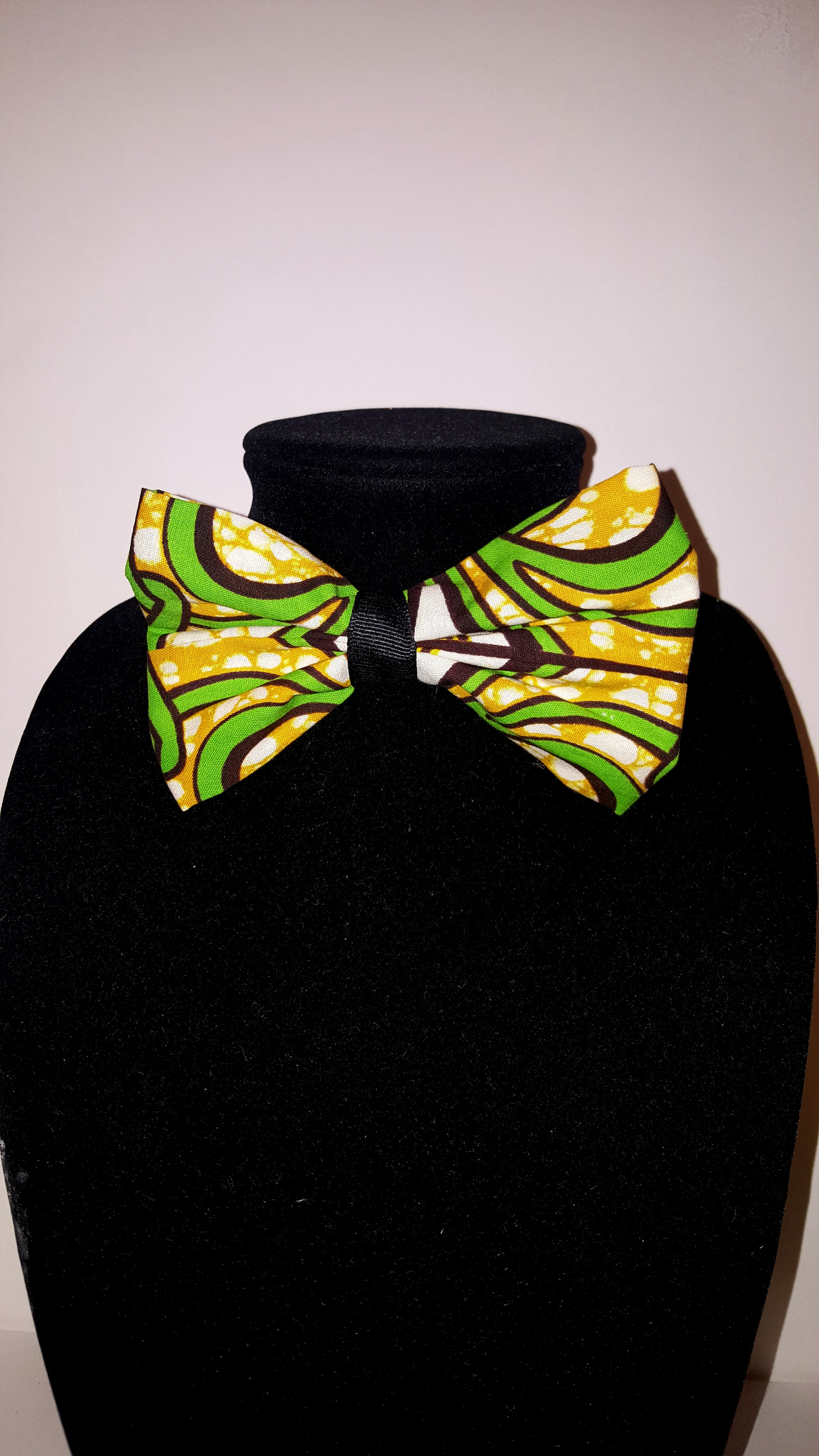 African Bow Tie-Lime Green Tribal Print - Africas Closet