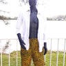 African Print Men Board Shorts-Gold/Black Fern Print - Africas Closet