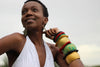 African Wide Wooden Bangles - Gold Painted - Africas Closet