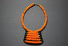 African Maasai Beaded Orange Statement  Necklace - Africas Closet
