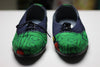 African Print /Ankara Flat Shoes (with laces) Denim detail - Red and Green Animal Print. - Africas Closet