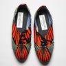 African Print /Ankara Flat Shoes (with laces) -  Red and Navy Blue Floral Print. - Africas Closet