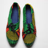 African Print /Ankara Flat Shoes (with laces) - Yellow,Red and Green Floral Print. - Africas Closet