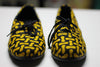 African Print /Ankara Flat Shoes (with laces) - Yellow and Brown Geometric Print. - Africas Closet