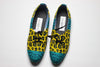 African Print /Ankara Flat Shoes (with laces) - Yellow and Green Animal Print. - Africas Closet