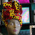 African Print Head Wrap - Red/Yellow/Black Eye print