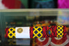 African Print Head Wrap - Red/Yellow/Black Eye print - Africas Closet