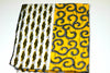 African Print Headwrap (Jumbo) - Yellow/White/Black  Floral Print