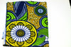 African Print Headwrap (Mini) - Blue/Yellow/Green Floral Print