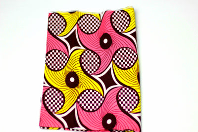 African Print Headwrap (Jumbo) - Pink/Maroon/White  Floral Print