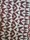 Tribal Print Cotton Headwrap - White/Maroon