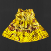 African Print Layered Sleeveless Dress - Yellow / Brown Floral Print