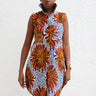 African Print /Ankara /Kitenge Zao Dress Top - White/Red/Orange Floral Print - Africas Closet
