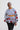 African Print Long Sleeved PeplumTop - White/Red/Black Floral Print - Africas Closet
