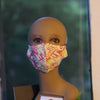 African Print Face Mask- Yellow/White/Pink Tribal Print