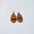 African/ Ankara Tear Drop Earrings(hooked) - Brown/Orange Print