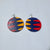 African/ Ankara Hoop Earrings(hooked) - Red/Orange/Blue Print