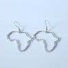 African Map Silver detailed Earrings