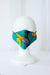 African Print 3D Face Mask - Teal /Orange/ Black / White