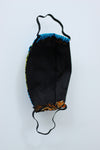African Print 3D Face Mask - Blue /Orange/ Black Floral Print