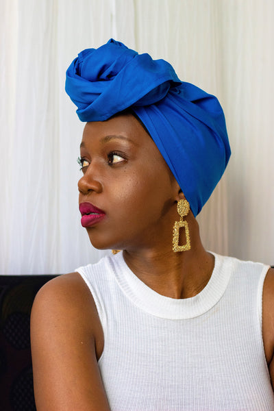 Sapphire Blue  African Cotton Headwrap
