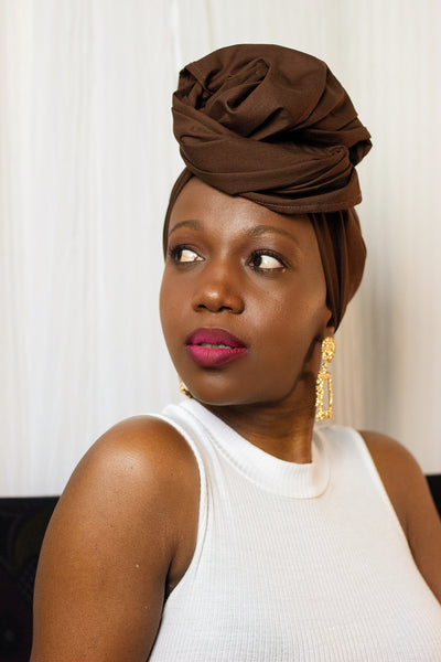 Brown  African Cotton Headwrap