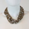 African Maasai Beaded  Necklace-White/Gold - Africas Closet