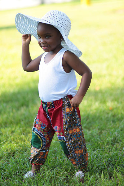 African Kids Dashiki Pants - Maroon - Africas Closet