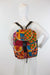 African Print Back Pack-Orange/Maroon Floral Print - Africas Closet