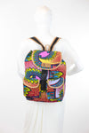 African Print Back Pack-Pink Maroon Floral Print - Africas Closet